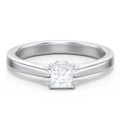 Classic Solitaire Engagement Ring with Peek-a-Boo Accent Diamond