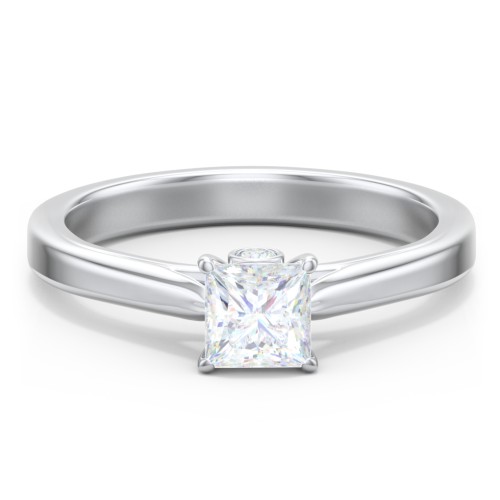 Classic Solitaire Engagement Ring with Peek-a-Boo Accent Diamond