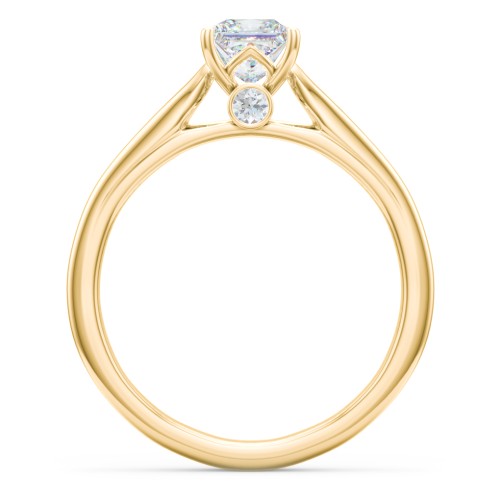Classic Solitaire Engagement Ring with Peek-a-Boo Accent Diamond – 10K Yellow Gold with Diamond