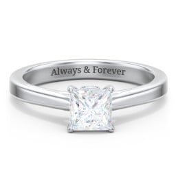 Classic Solitaire Engagement Ring with Peek-a-Boo Accent Diamond