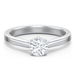 Classic Solitaire Engagement Ring with Peek-a-Boo Accent Diamond