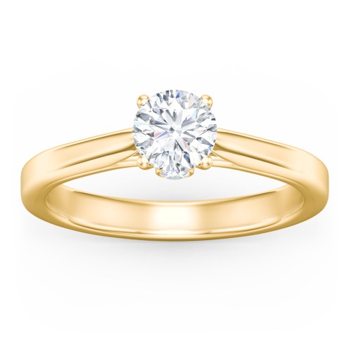 Classic Solitaire Engagement Ring with Peek-a-Boo Accent Diamond