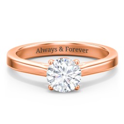 Classic Solitaire Engagement Ring with Peek-a-Boo Accent Diamond