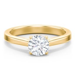 Classic Solitaire Engagement Ring with Peek-a-Boo Accent Diamond