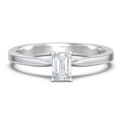 Classic Solitaire Engagement Ring with White Gold Setting