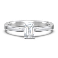 Classic Solitaire Engagement Ring with White Gold Setting