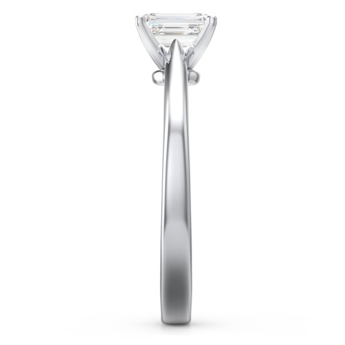 Classic Solitaire Engagement Ring with White Gold Setting – 14K White Gold