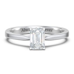 Classic Solitaire Engagement Ring with White Gold Setting