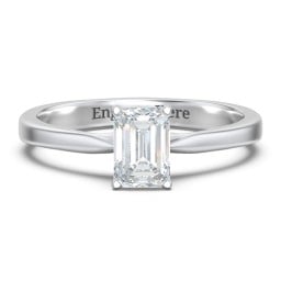 Classic Solitaire Engagement Ring with White Gold Setting