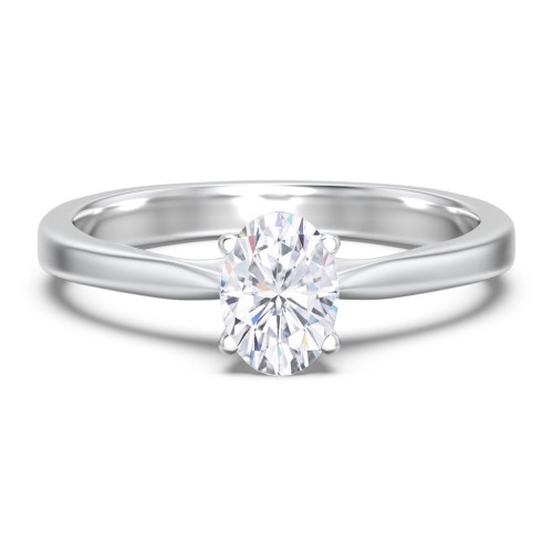 Classic Solitaire Engagement Ring with White Gold Setting