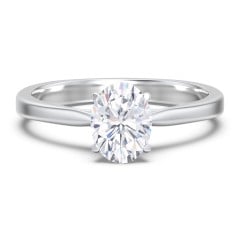Classic Solitaire Engagement Ring with White Gold Setting