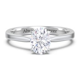Classic Solitaire Engagement Ring with White Gold Setting