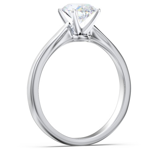 Classic Solitaire Engagement Ring with White Gold Setting – 14K White Gold