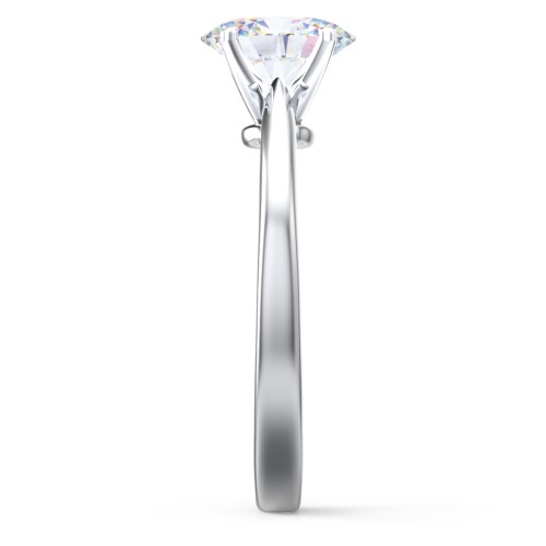 Classic Solitaire Engagement Ring with White Gold Setting – 14K White Gold