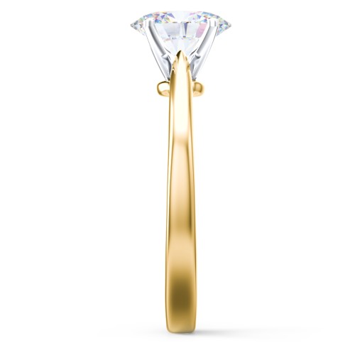 Classic Solitaire Engagement Ring with White Gold Setting – 10K Yellow Gold