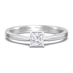 Classic Solitaire Engagement Ring with White Gold Setting