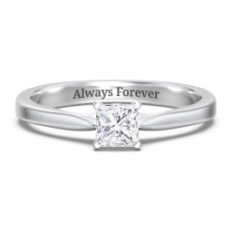 Classic Solitaire Engagement Ring with White Gold Setting