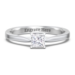 Classic Solitaire Engagement Ring with White Gold Setting