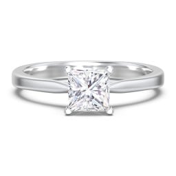 Classic Solitaire Engagement Ring with White Gold Setting