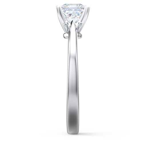 Classic Solitaire Engagement Ring with White Gold Setting – 14K White Gold