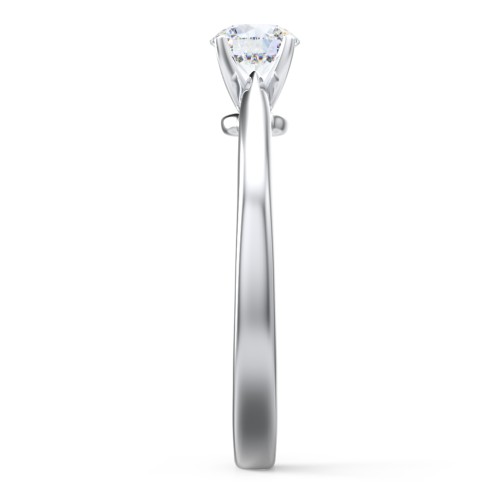 Classic Solitaire Engagement Ring with White Gold Setting – 14K White Gold