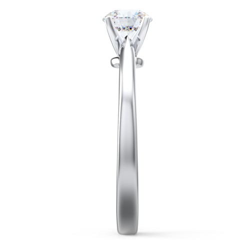 Classic Solitaire Engagement Ring with White Gold Setting – 14K White Gold