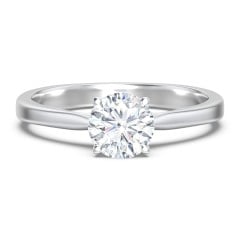 Classic Solitaire Engagement Ring with White Gold Setting