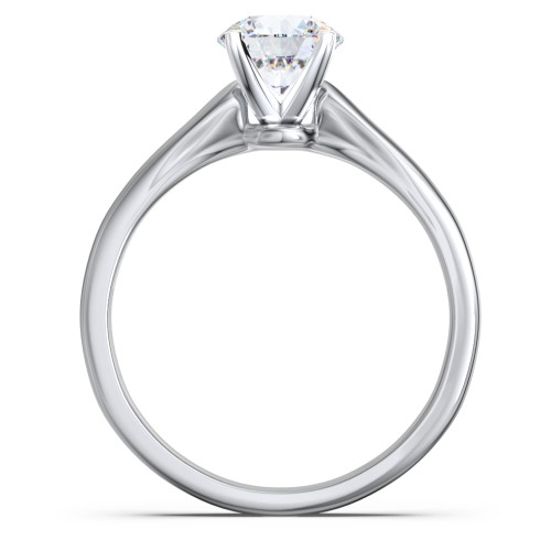 Classic Solitaire Engagement Ring with White Gold Setting – 14K White Gold