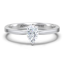Classic Solitaire Engagement Ring with White Gold Setting