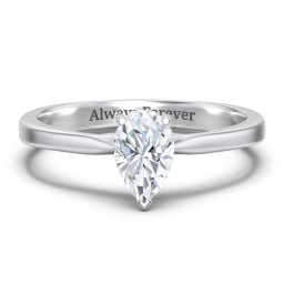 Classic Solitaire Engagement Ring with White Gold Setting