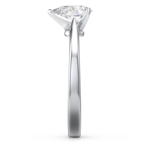 Classic Solitaire Engagement Ring with White Gold Setting – 14K White Gold