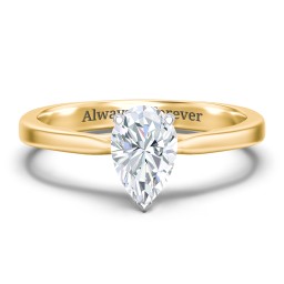 Classic Solitaire Engagement Ring with White Gold Setting in 10K Solid Yellow Gold with 04LABDIAM-PE-1.00-VS2-G-G