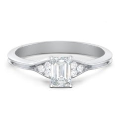 Diamond Engagement Ring with Cluster Side Accents