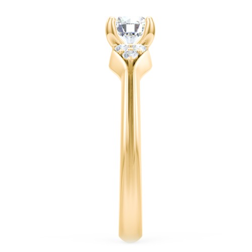 Diamond Engagement Ring with Cluster Side Accents