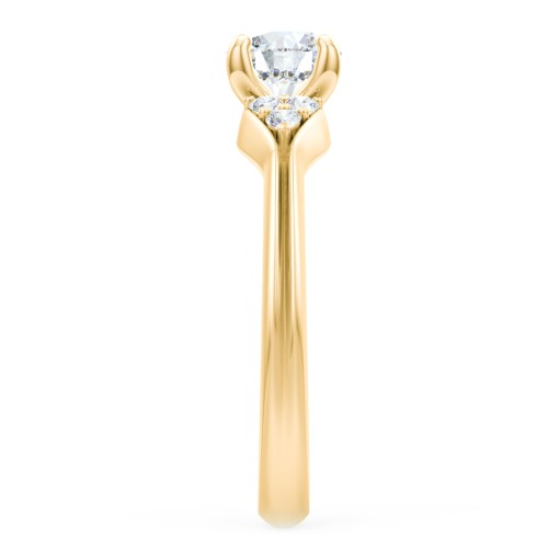 Diamond Engagement Ring with Cluster Side Accents