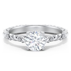 Rope Design Custom Solitaire Engagement Ring Style #4251 - DiamondNet