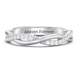 Twisted Infinity Band with Accents