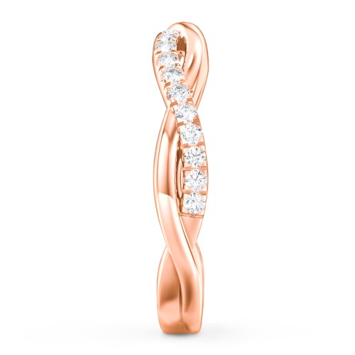 Twisted Infinity Band with Accents – 10K Rose Gold with Lab Diamond