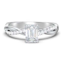 Twisted Infinity Engagement Ring with Side Stones