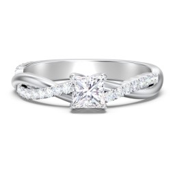 Twisted Infinity Engagement Ring with Side Stones