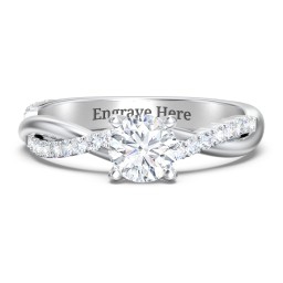 Twisted Infinity Engagement Ring with Side Stones