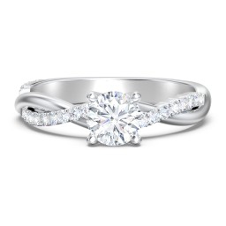 Twisted Infinity Engagement Ring with Side Stones