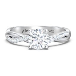 Twisted Infinity Engagement Ring with Side Stones