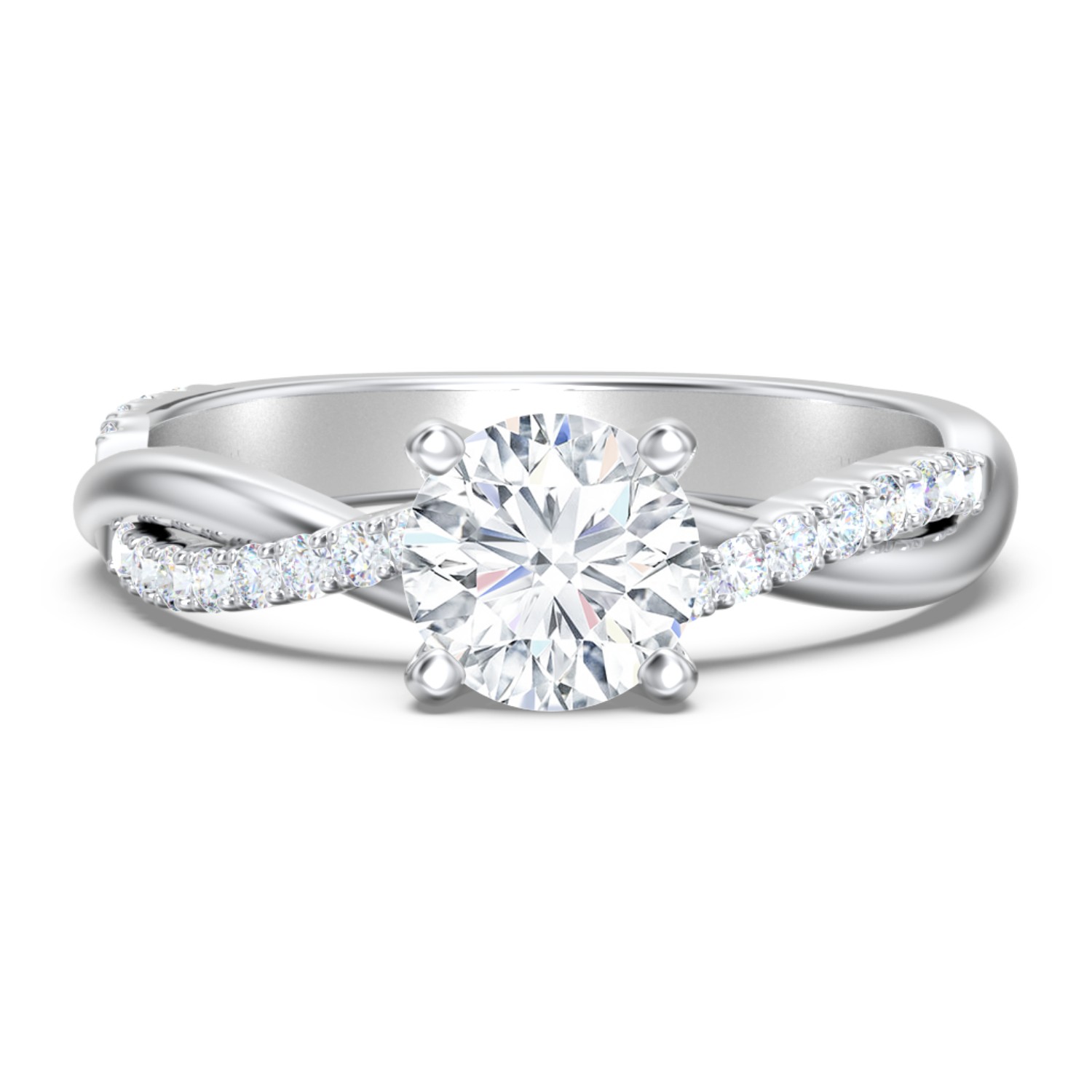 Personalized Twisted Infinity Engagement Ring with Side Stones