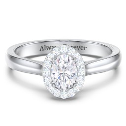 Classic Halo Solitaire Diamond Engagement Ring