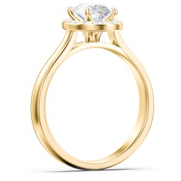 Classic Halo Solitaire Diamond Engagement Ring in 10K Solid Yellow Gold