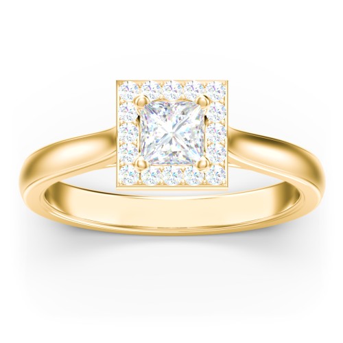 Classic Halo Solitaire Diamond Engagement Ring