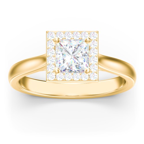 Classic Halo Solitaire Diamond Engagement Ring