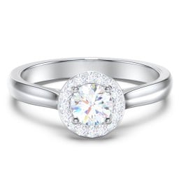 Classic Halo Solitaire Diamond Engagement Ring