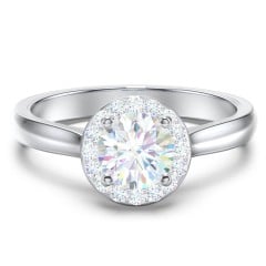Classic Halo Solitaire Diamond Engagement Ring